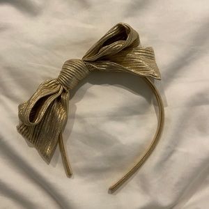 Kid’s Gold Plisse Bow Headband